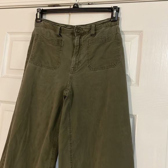J.Crew Point Sur wide leg cropped trousers 28. Dark green - Picture 2 of 15
